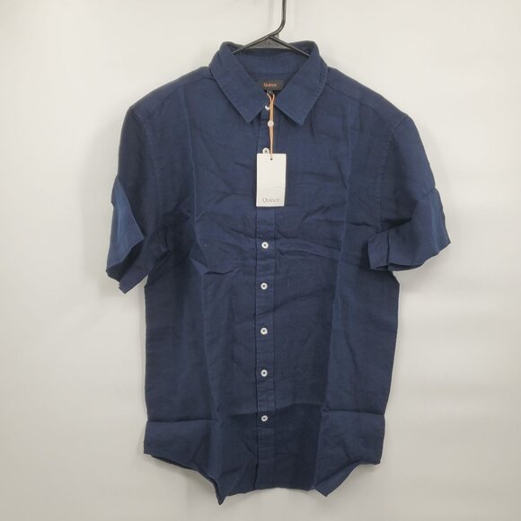 Quince 100% European Linen Short Sleeve Shirt Men Size Large NWT Button Up - Picture 1 of 12